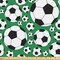 Ambesonne Soccer Fabric by the Yard, Various Sizes Footballs Pattern Active Lifestyle Popular Sport from Europe, Decorative Fabric for Upholstery and Home Accents, Green Black White